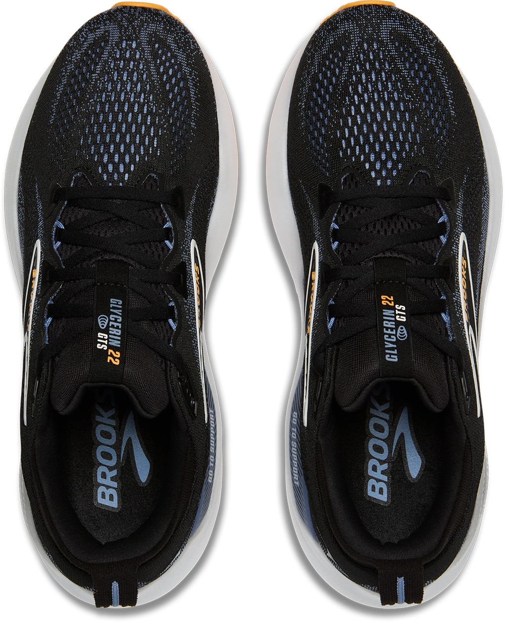 BROOKS Men's Glycerin GTS 22 (013 - Black/Countyr Blue/Orange Pop) 4 BROOKS Men's Glycerin GTS 22 (013 - Black/Countyr Blue/Orange Pop) - Image 4