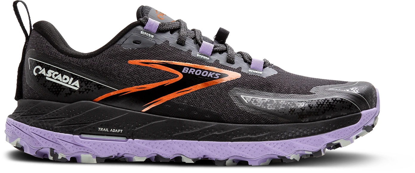 BROOKS Women's Cascadia 18 (048 - Ebony/Sweet Lavender/Copper) 1 BROOKS Women's Cascadia 18 (048 - Ebony/Sweet Lavender/Copper)