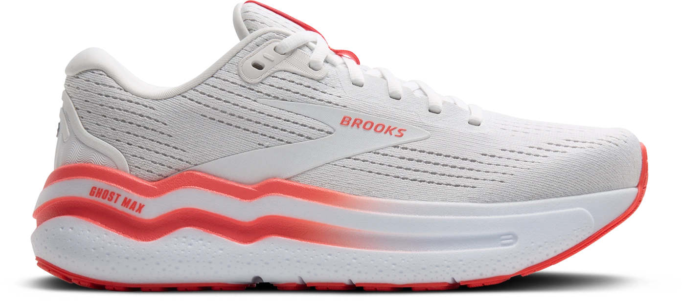 BROOKS Women's Ghost Max 2 (174 - White/Hot Coral) 1 BROOKS Women's Ghost Max 2 (174 - White/Hot Coral)