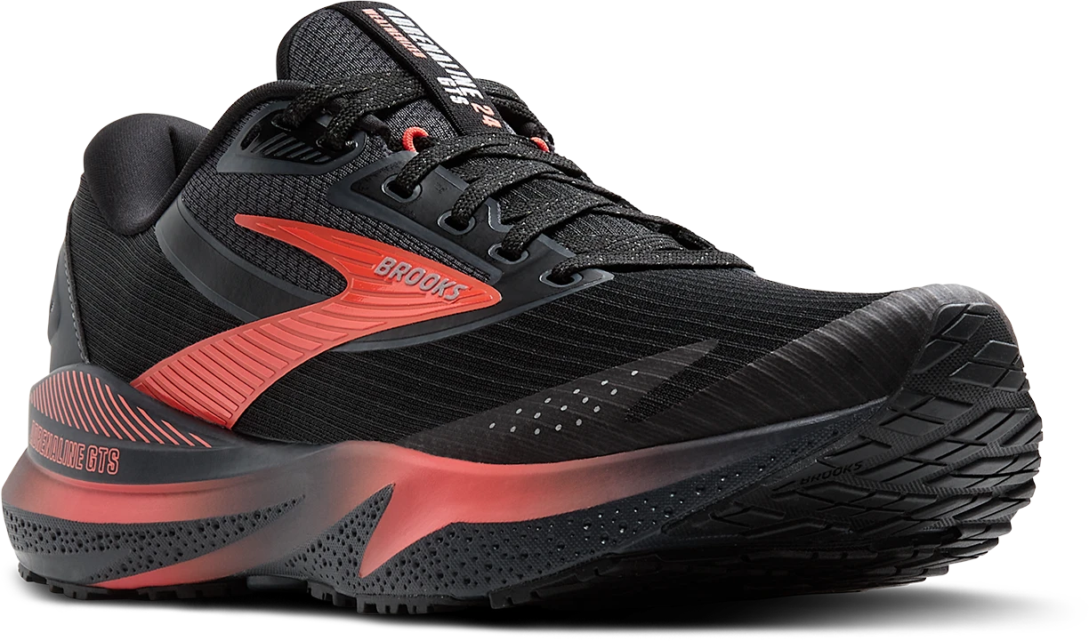 BROOKS Women's Adrenaline 24 Weatherized (044 - Black/Ebony/Hot Coral) 3 BROOKS Women's Adrenaline 24 Weatherized (044 - Black/Ebony/Hot Coral) - Image 3