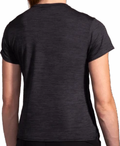 BROOKS Women’s Luxe Short Sleeve (009 - Heather Deep Black) -TCRunning Shop 221659 009 MB Luxe Short Sleeve