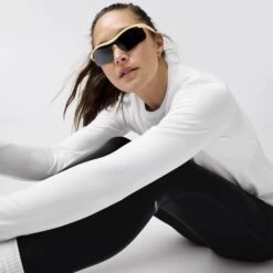 BROOKS Women’s Luxe Long Sleeve (100 - White) 9 BROOKS Women’s Luxe Long Sleeve (100 - White) -TCRunning Shop 221683 100 mv2 luxe womens long sleeve running shirt