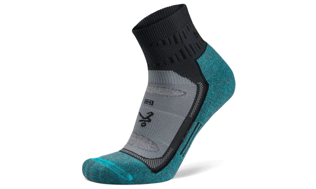 Balega Blister Resist Quarter Running Socks (Grey/Blue) 1 Balega Blister Resist Quarter Running Socks (Grey/Blue)