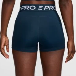 Nike Women's Pro 3" Shorts (478 - Armory Navy/White) -TCRunning Shop AURORA CZ9857 478 PHSYM001 2000
