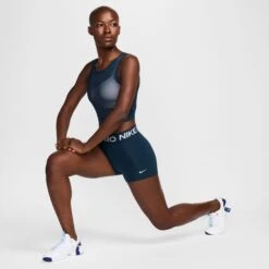 Nike Women's Pro 3" Shorts (478 - Armory Navy/White) -TCRunning Shop AURORA CZ9857 478 PHSYM005 2000
