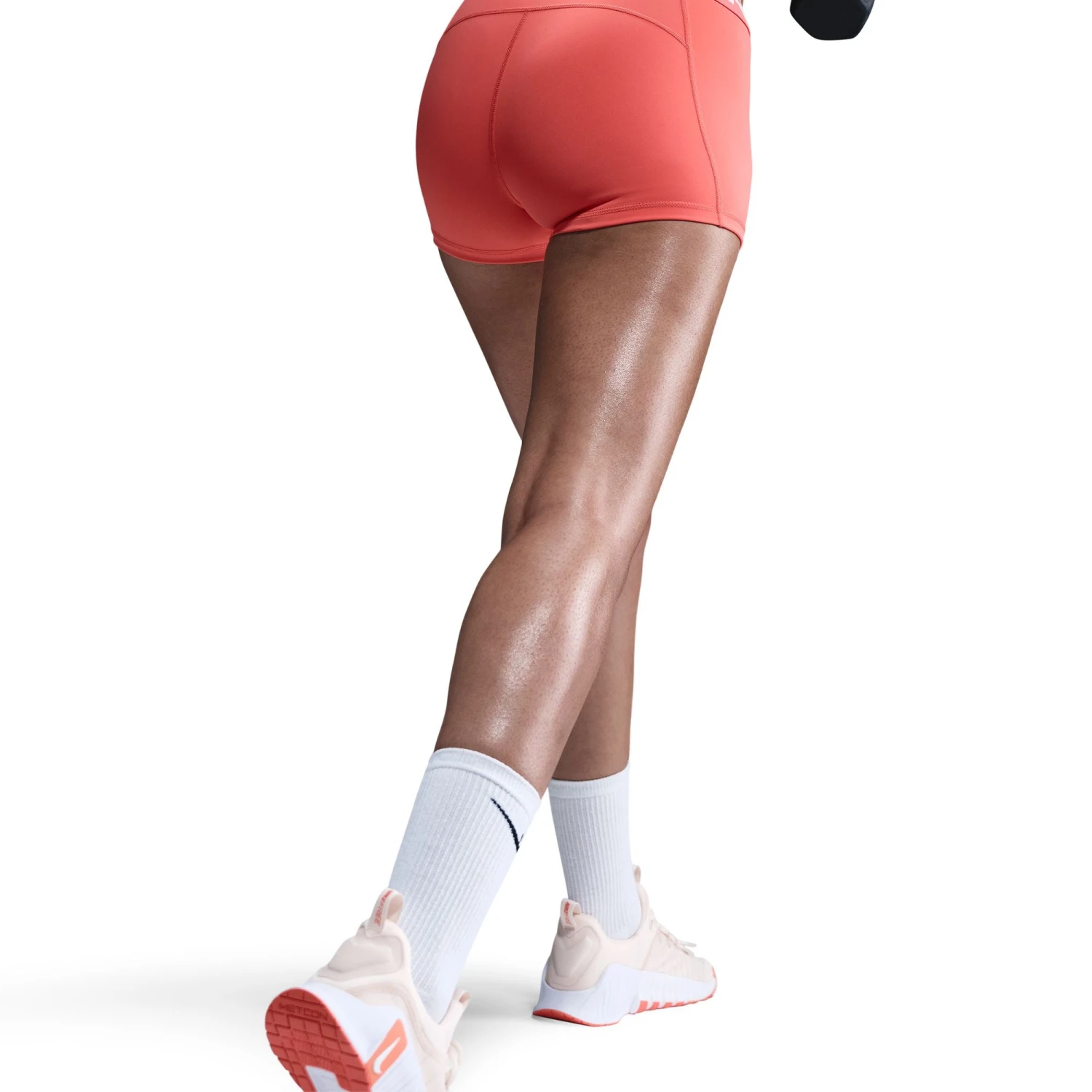 Nike Women's Pro 3" Shorts (816 - Magic Ember/White/White) 5 Nike Women's Pro 3" Shorts (816 - Magic Ember/White/White) - Image 5