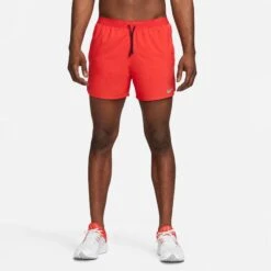 Nike Men's DRI-FIT Stride 5" Shorts (657 - University Red/Black/Reflective Silver)