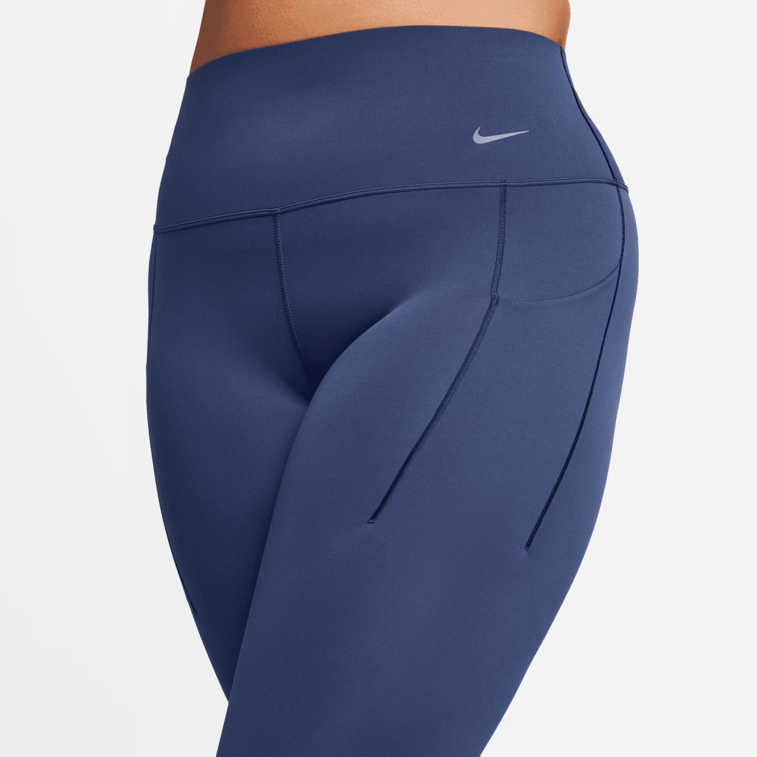 Nike Women's Universa Medium-Support High-Waisted 7/8 Leggings (410 - Midnight Navy/Black) 4 Nike Women's Universa Medium-Support High-Waisted 7/8 Leggings (410 - Midnight Navy/Black) - Image 4