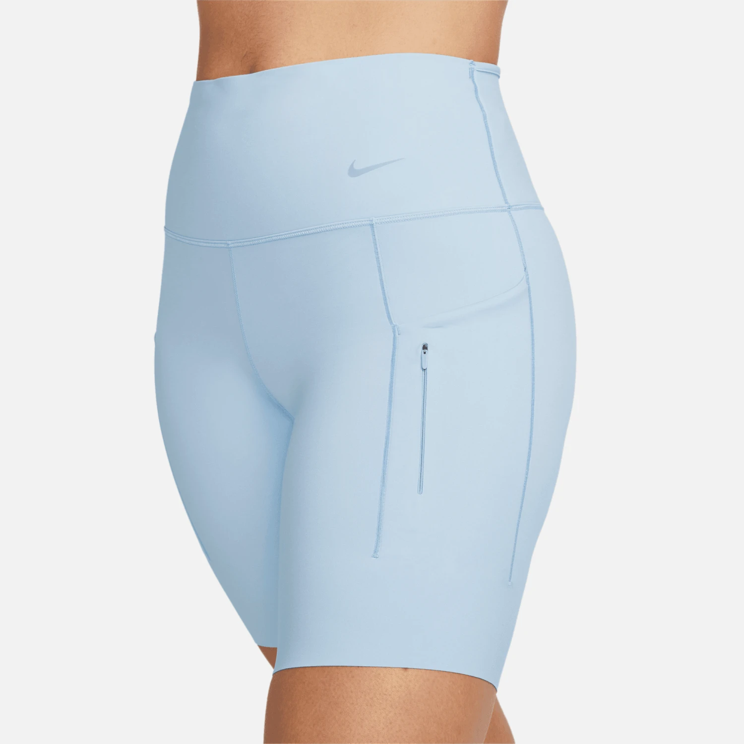 Nike Women’s Go Firm-Support High-Waisted 8” Shorts (441 - Light Armory Blue/Black) 3 Nike Women’s Go Firm-Support High-Waisted 8” Shorts (441 - Light Armory Blue/Black) - Image 3