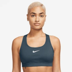 Nike Women’s Swoosh Medium Support Sports Bra (478 - Armor Navy/White)