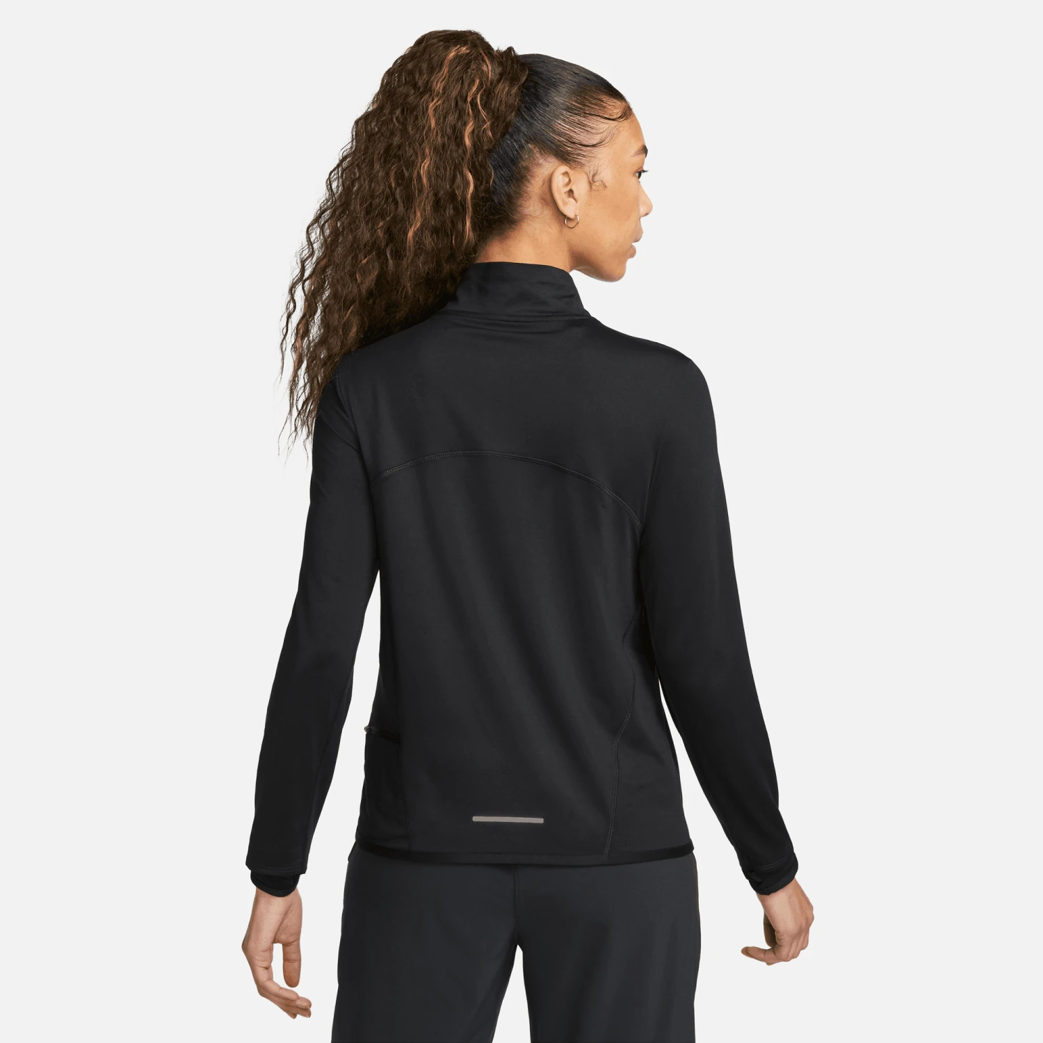 Nike Women's DRI-FIT Swift Element UV 1/4-Zip Running Top (010 - Black/Reflective Silver) 4 Nike Women's DRI-FIT Swift Element UV 1/4-Zip Running Top (010 - Black/Reflective Silver) - Image 4