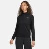 Nike Women's DRI-FIT Swift Element UV 1/4-Zip Running Top (010 - Black/Reflective Silver)