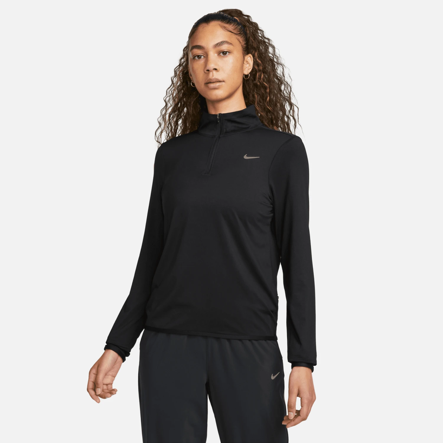 Nike Women's DRI-FIT Swift Element UV 1/4-Zip Running Top (010 - Black/Reflective Silver) 1 Nike Women's DRI-FIT Swift Element UV 1/4-Zip Running Top (010 - Black/Reflective Silver)