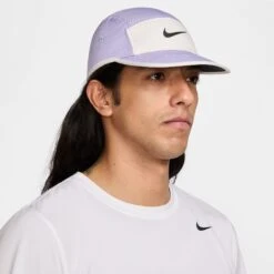 Nike Unisex DRI-Fit Fly Unstructured Swoosh Cap (533 - Lilac Ice/Phantom/Black) -TCRunning Shop AURORA FB5624 533 PHSYM001 2000