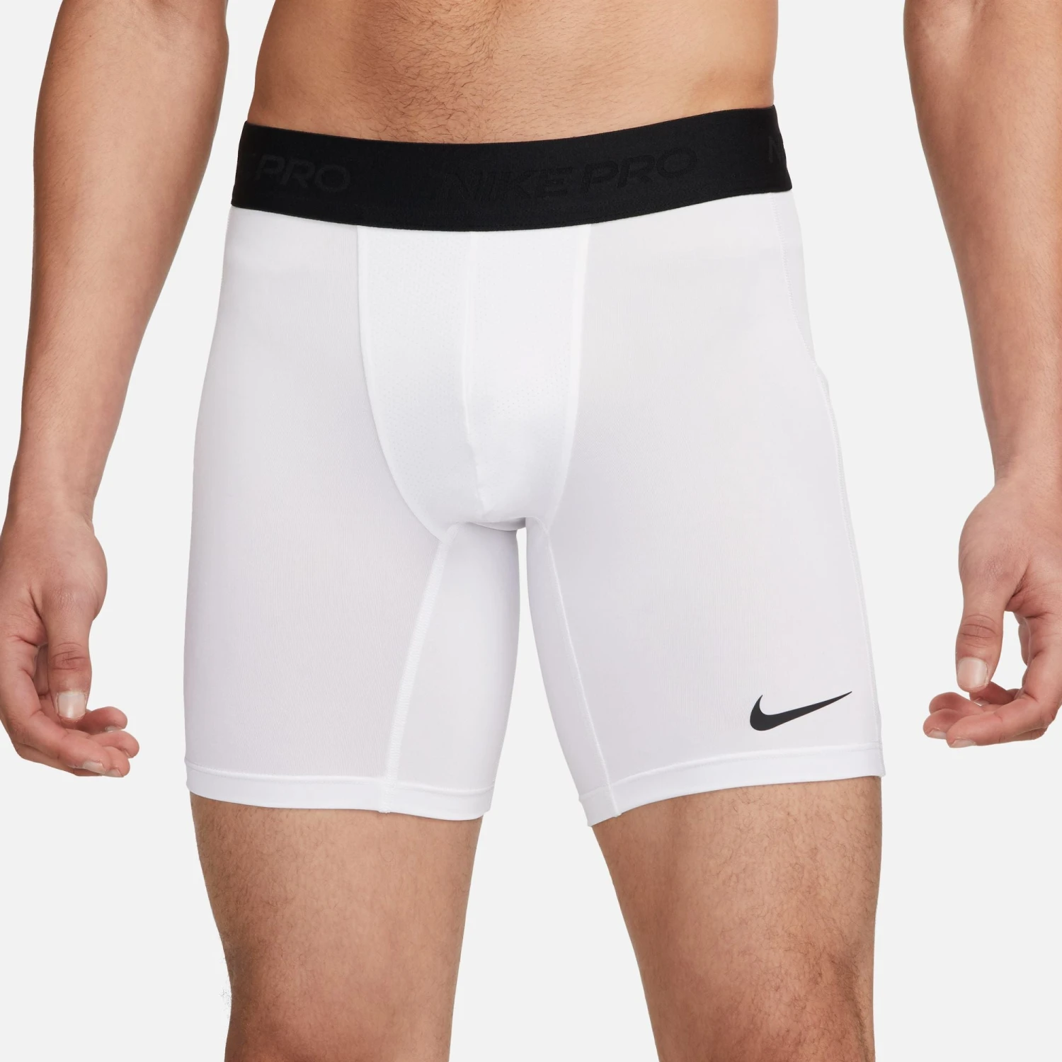 Nike Men's Pro Short Tights (100 - White/Black) 2 Nike Men's Pro Short Tights (100 - White/Black) - Image 2