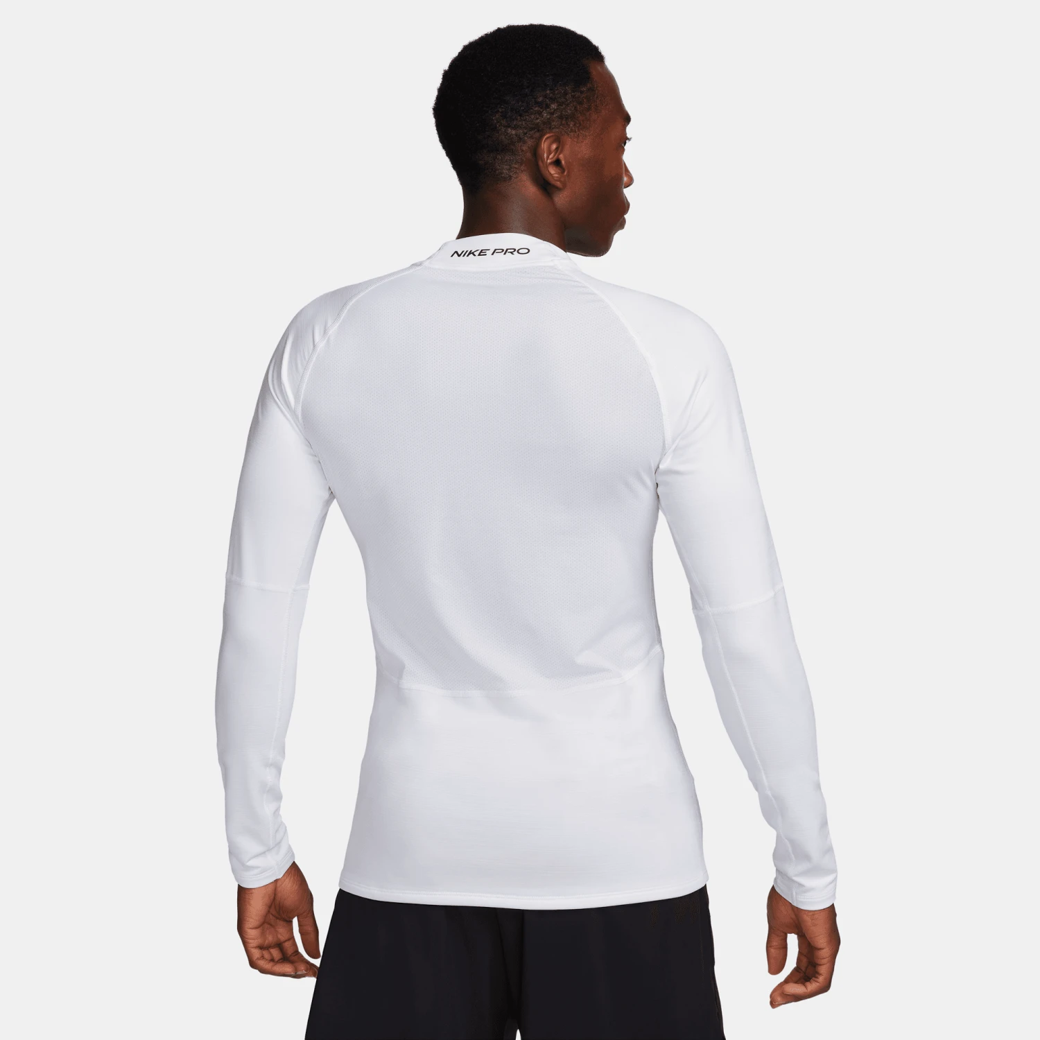 Nike Men's Dri-FIT Warm Long-Sleeve Fitness Mock (100 - White/Black) 2 Nike Men's Dri-FIT Warm Long-Sleeve Fitness Mock (100 - White/Black) - Image 2