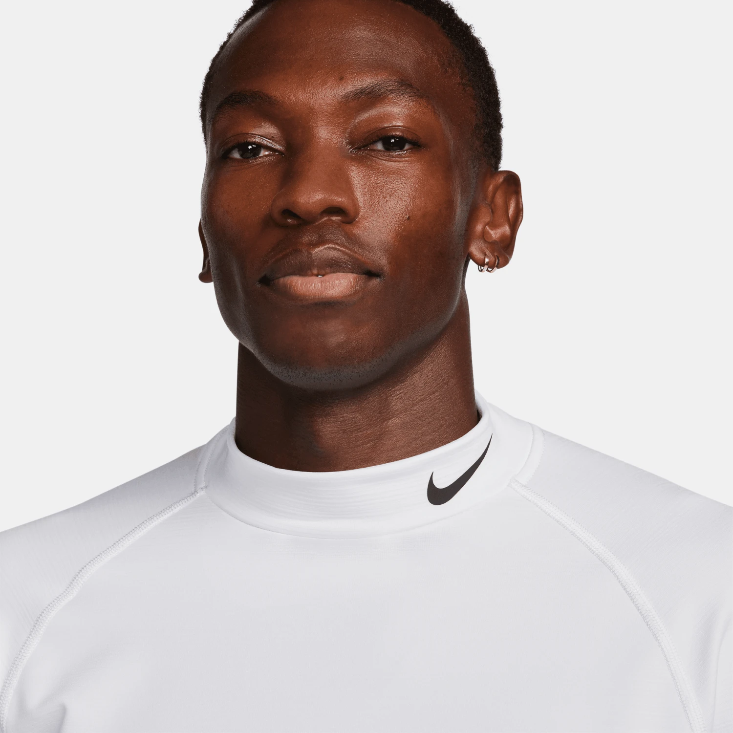 Nike Men's Dri-FIT Warm Long-Sleeve Fitness Mock (100 - White/Black) 4 Nike Men's Dri-FIT Warm Long-Sleeve Fitness Mock (100 - White/Black) - Image 4