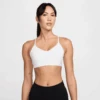 Nike Women's Indy Light Support Padded Adjustable Sports Bra (100 - White/Stone Mauve)