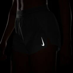 Nike Women's DRI-FIT ADV Aeroswift Mid-Rise Brief-Lined 3" Running Shorts (100 - White/Black) -TCRunning Shop AURORA FN2328 100 PHSYM200 2000
