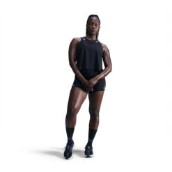 Nike Women's AeroSwift Women's Dri-FIT ADV Cropped Running Tank Top (010 - Black/White)