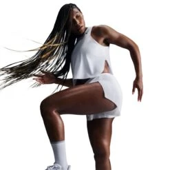 Nike Women's AeroSwift Women's Dri-FIT ADV Cropped Running Tank Top (100 - White/Black) -TCRunning Shop AURORA FN2713 100 PHSYM002 2000