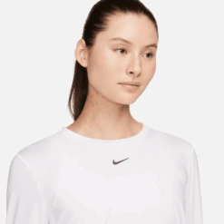 Nike Women's One Classic DRI-FIT Long-Sleeve Top (100 - White/Black) -TCRunning Shop AURORA FN2801 100 PHSYM001 2000
