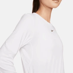 Nike Women's One Classic DRI-FIT Long-Sleeve Top (100 - White/Black) -TCRunning Shop AURORA FN2801 100 PHSYM004 2000
