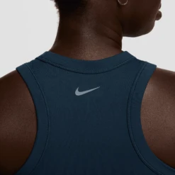 Nike Women's One Fitted Women's Dri-FIT Cropped Tank Top (478 - Armory Navy/Black) -TCRunning Shop AURORA FN2806 478 PHSYM002 2000