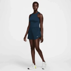 Nike Women's One Fitted Women's Dri-FIT Cropped Tank Top (478 - Armory Navy/Black) -TCRunning Shop AURORA FN2806 478 PHSYM003 2000