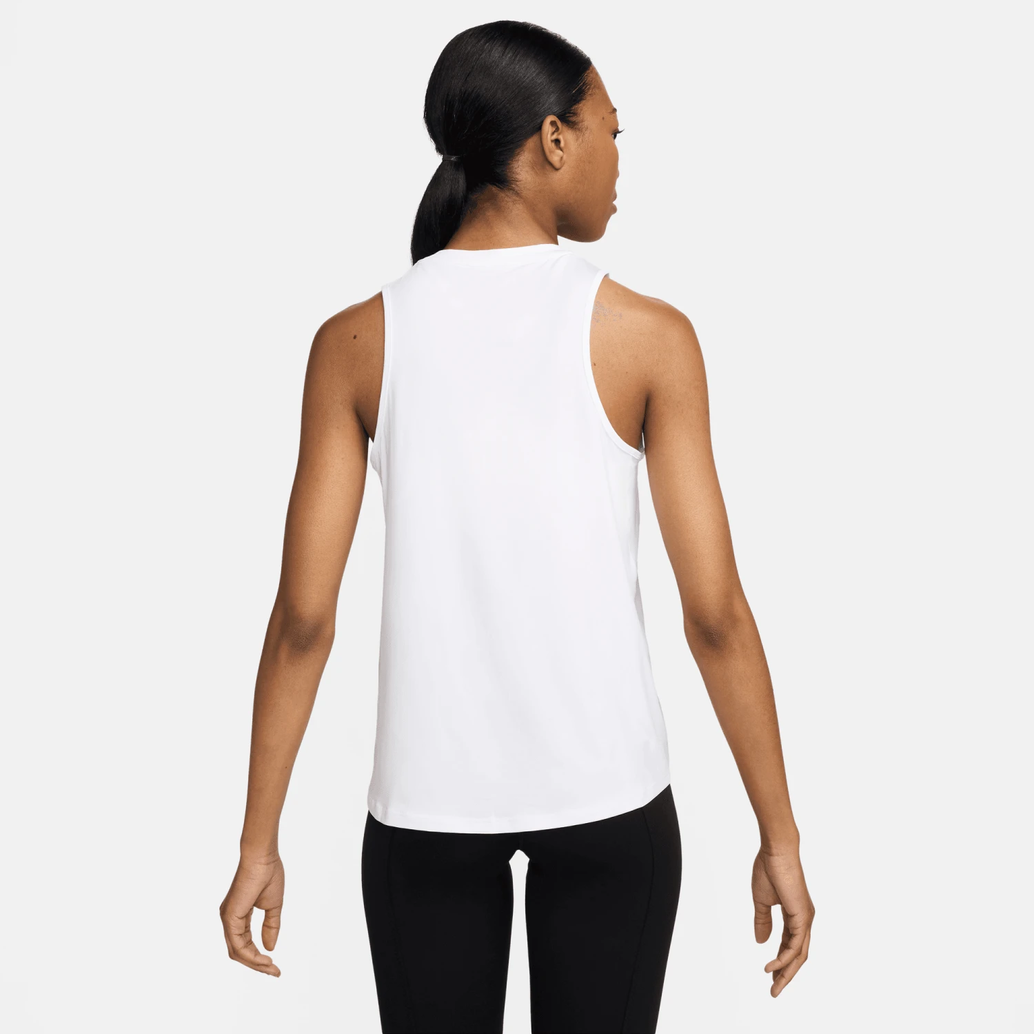 Nike Women's One Classic Dri-FIT Tank Top (100 - White/Black) 2 Nike Women's One Classic Dri-FIT Tank Top (100 - White/Black) - Image 2