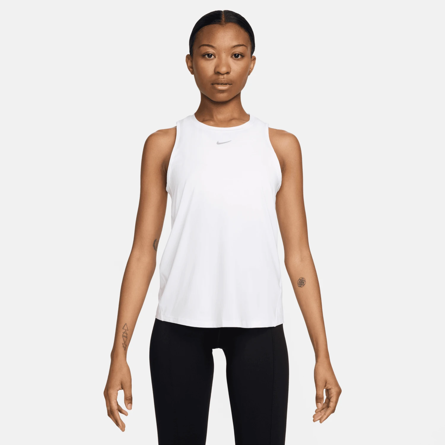 Nike Women's One Classic Dri-FIT Tank Top (100 - White/Black) 1 Nike Women's One Classic Dri-FIT Tank Top (100 - White/Black)
