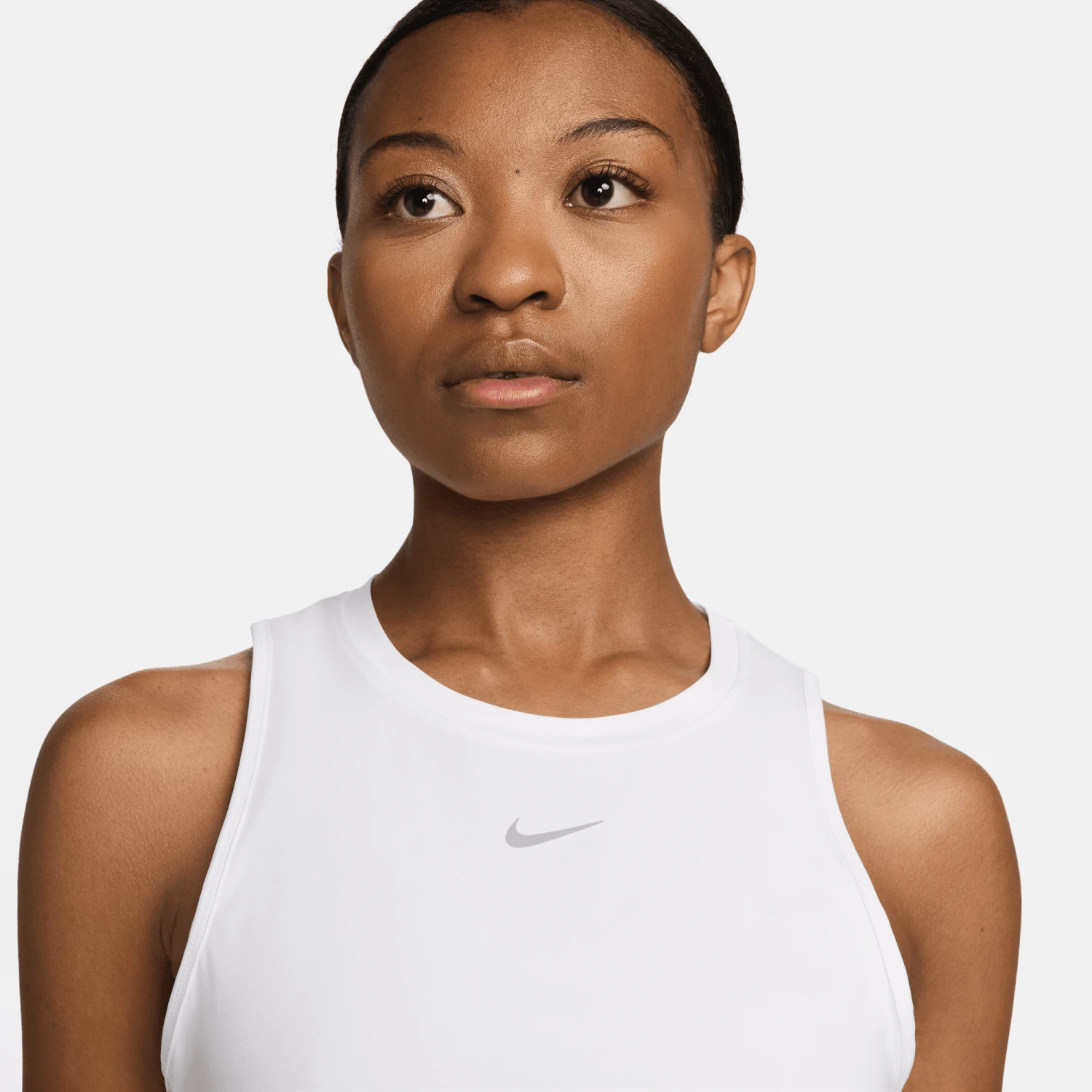 Nike Women's One Classic Dri-FIT Tank Top (100 - White/Black) 3 Nike Women's One Classic Dri-FIT Tank Top (100 - White/Black) - Image 3