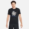 Nike Men's DRI-FIT Energy Rise 365 Short-Sleeve Running Top (010 - Black/Hyper Royal/Hyper Royal)