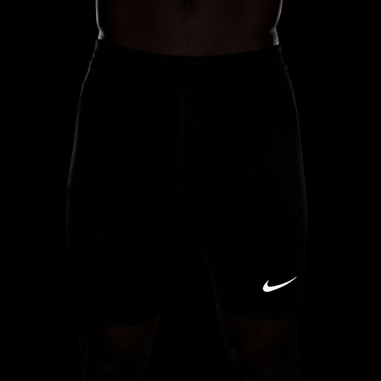 Nike Men's Fast Dri-FIT Brief-Lined Running 1/2-Length Tights (010 - Black/Reflective Silver) 8 Nike Men's Fast Dri-FIT Brief-Lined Running 1/2-Length Tights (010 - Black/Reflective Silver) - Image 8