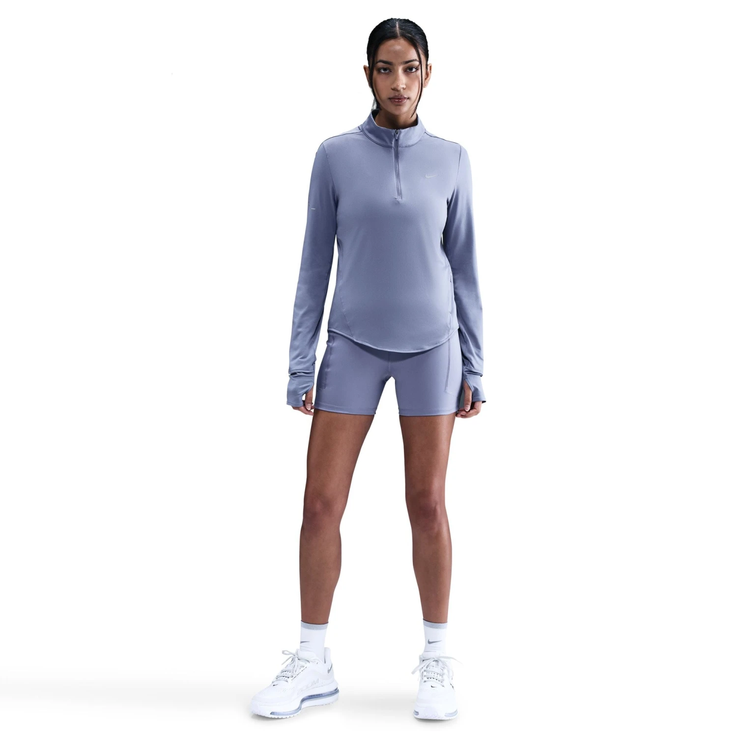 Nike Women's Swift Women's High-Waisted 4" Tight Running Shorts With Pockets (499 - World Indigo/Reflective Silver) 2 Nike Women's Swift Women's High-Waisted 4" Tight Running Shorts With Pockets (499 - World Indigo/Reflective Silver) - Image 2