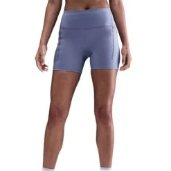 Nike Women's Swift Women's High-Waisted 4" Tight Running Shorts With Pockets (499 - World Indigo/Reflective Silver)