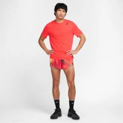 Nike Men's AeroSwift Dri-FIT ADV Short-Sleeve Running Top (696 - LT Crimson/Black) 8 Nike Men's AeroSwift Dri-FIT ADV Short-Sleeve Running Top (696 - LT Crimson/Black) -TCRunning Shop AURORA HJ3377 696 PHSYM004 2000