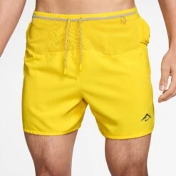 Nike Men's Trail Second Sunrise 5" Dri-FIT ADV Brief-Lined Running Shorts (718 - Lightening/Lightening/Desert Khaki/Black)