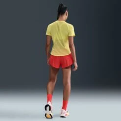 Nike Women's Swift Dri-FIT Short-Sleeve Running Top (712 - Light Zitron/Reflective Silver) -TCRunning Shop AURORA HM9698 712 PHSBMG01 2000