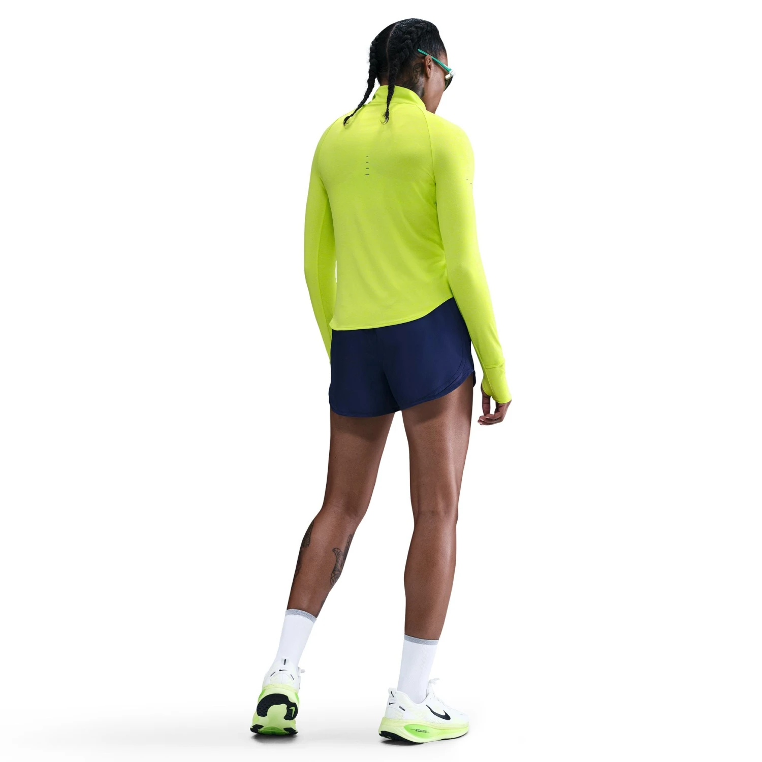 Nike Women's Swift Dri-FIT UV 1/4-Zip Running Top (389 - Cyber/Heater/Reflective Silver) 2 Nike Women's Swift Dri-FIT UV 1/4-Zip Running Top (389 - Cyber/Heater/Reflective Silver) - Image 2