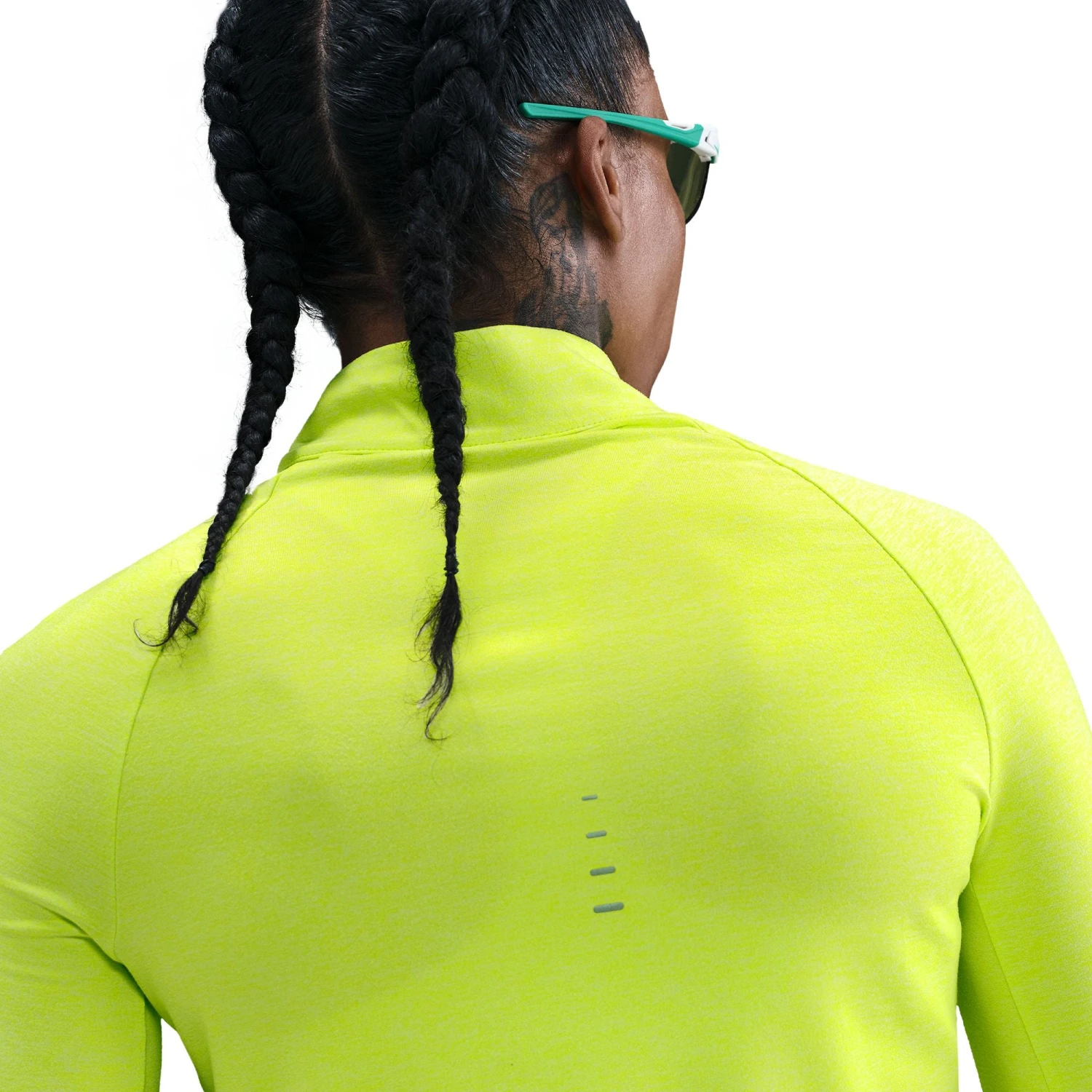 Nike Women's Swift Dri-FIT UV 1/4-Zip Running Top (389 - Cyber/Heater/Reflective Silver) 5 Nike Women's Swift Dri-FIT UV 1/4-Zip Running Top (389 - Cyber/Heater/Reflective Silver) - Image 5