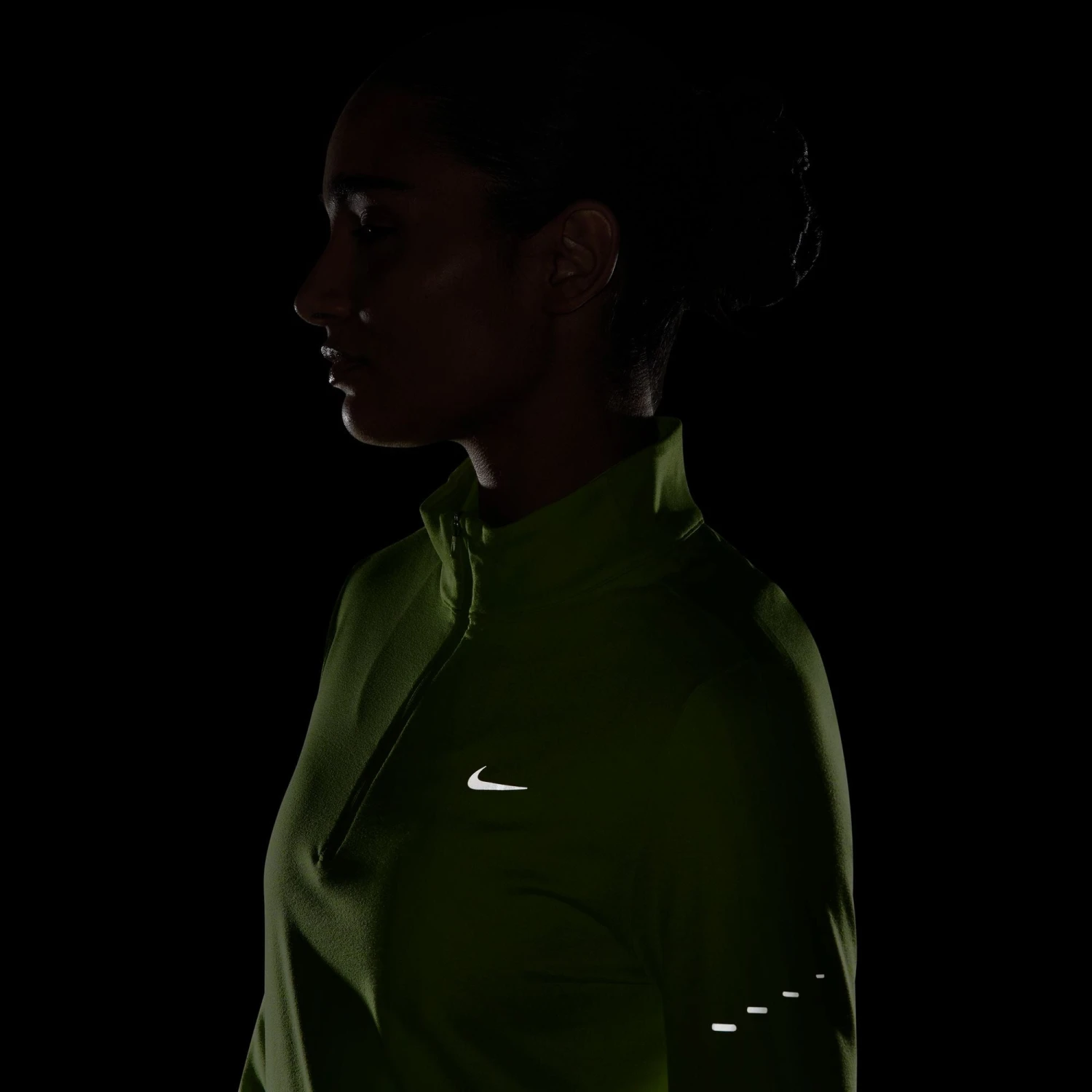 Nike Women's Swift Dri-FIT UV 1/4-Zip Running Top (389 - Cyber/Heater/Reflective Silver) 7 Nike Women's Swift Dri-FIT UV 1/4-Zip Running Top (389 - Cyber/Heater/Reflective Silver) - Image 7