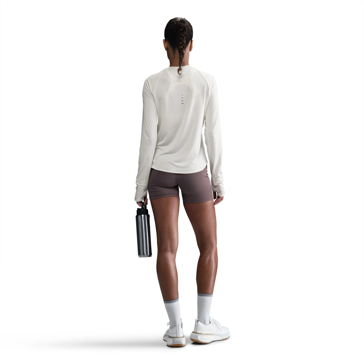 Nike Women's Swift Dri-FIT UV Long Sleeve (133 - Sail/Reflective Silver) 2 Nike Women's Swift Dri-FIT UV Long Sleeve (133 - Sail/Reflective Silver) - Image 2