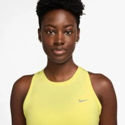 Nike Women's Swift Dri-FIT Running Tank Top (712 - Light Zitron/Reflective Silver) -TCRunning Shop AURORA HQ0620 712 PHSYM001 2000