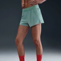 Nike Women's Swift Dri-FIT Mid-Rise 2.5" Brief-Lined Running Shorts (017 - Cannon/Reflective Silver) -TCRunning Shop AURORA HQ0638 017 PHSYMG01 2000