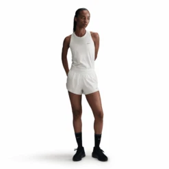 Nike Women's Swift Dri-FIT Mid-Rise 2.5" Brief-Lined Running Shorts (133 - Sail/Reflective Silver)