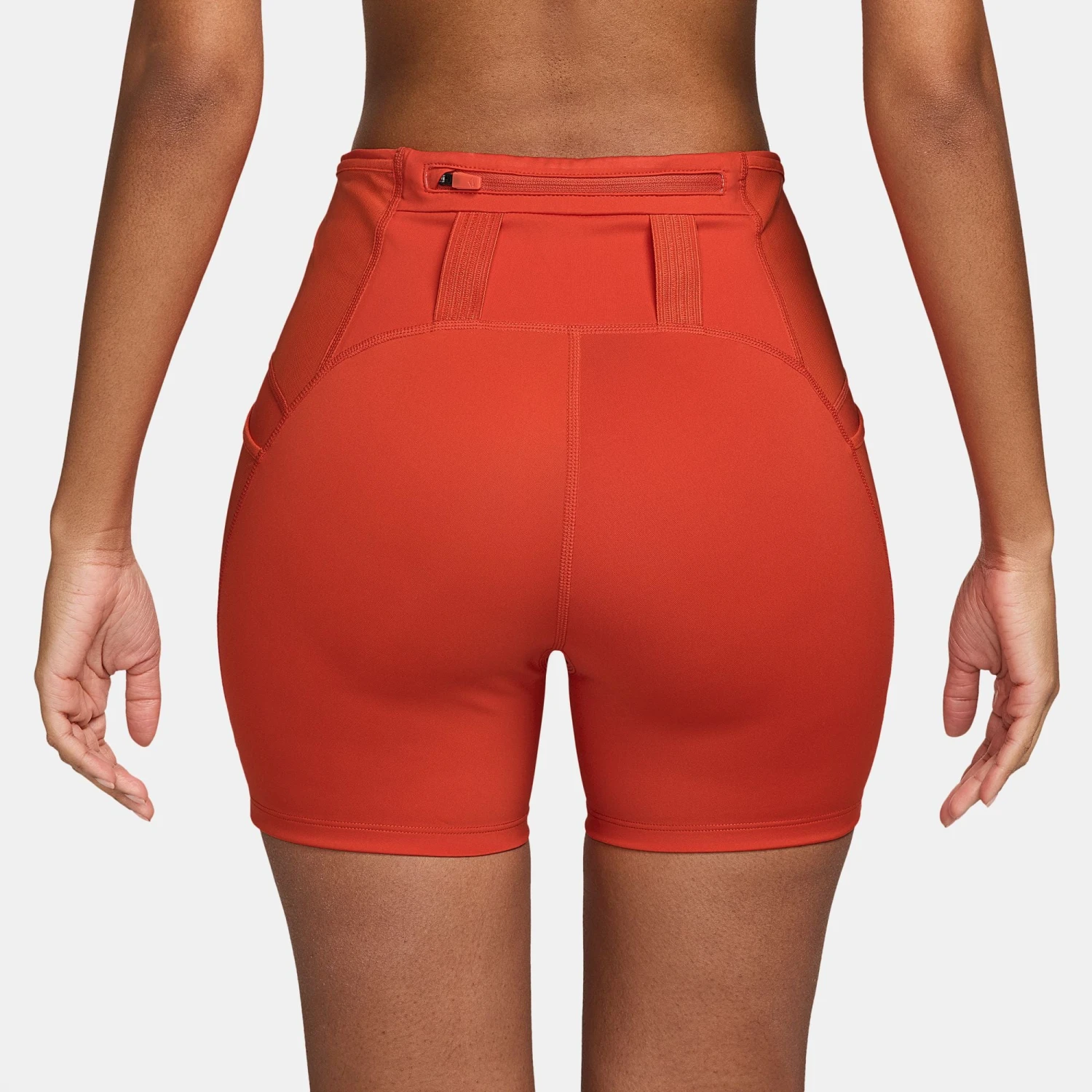 Nike Women's Dri-FIT High-Waisted 4" Tight Running Shorts (633 - Picante Red/Black) 2 Nike Women's Dri-FIT High-Waisted 4" Tight Running Shorts (633 - Picante Red/Black) - Image 2
