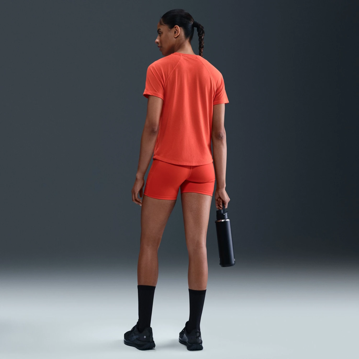 Nike Women's Dri-FIT High-Waisted 4" Tight Running Shorts (633 - Picante Red/Black) 11 Nike Women's Dri-FIT High-Waisted 4" Tight Running Shorts (633 - Picante Red/Black) - Image 11