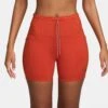 Nike Women's Dri-FIT High-Waisted 4" Tight Running Shorts (633 - Picante Red/Black)