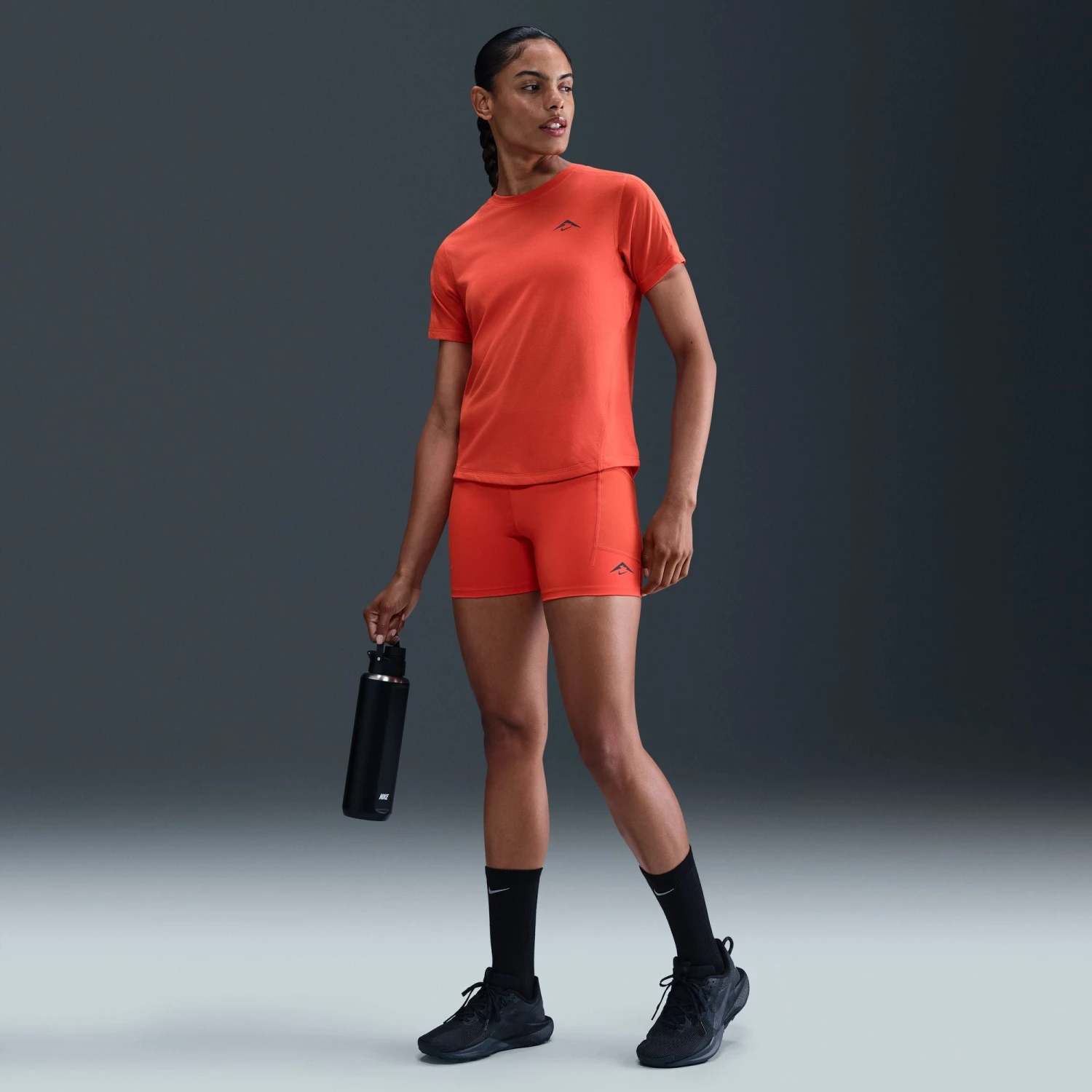 Nike Women's Dri-FIT High-Waisted 4" Tight Running Shorts (633 - Picante Red/Black) 10 Nike Women's Dri-FIT High-Waisted 4" Tight Running Shorts (633 - Picante Red/Black) - Image 10